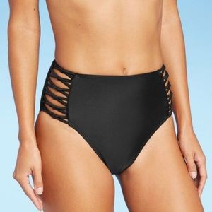 High Waist Tied Swim Bottoms